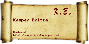 Kasper Britta névjegykártya